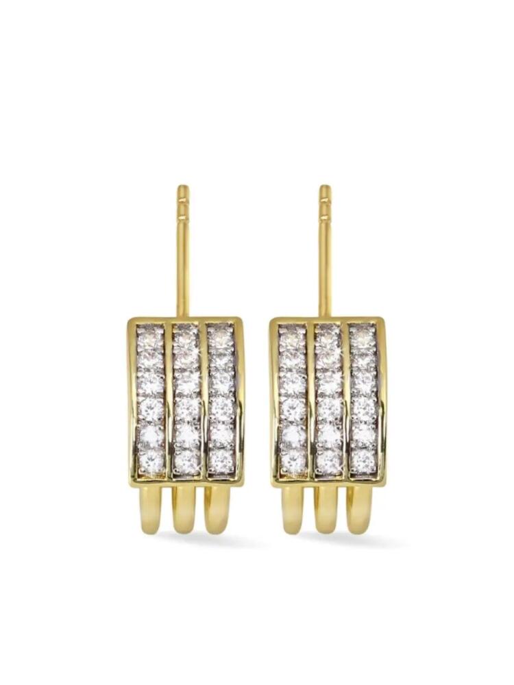 Lark & Berry 14kt yellow gold Interstellar Solar diamond hoop earrings Cover