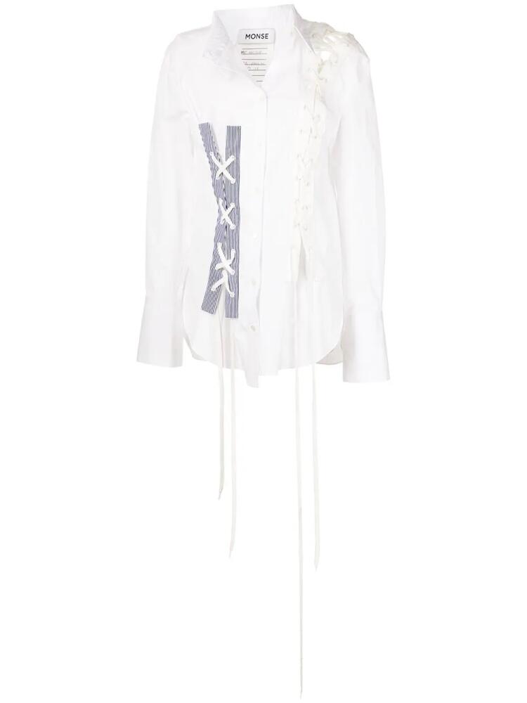 Monse crooked lace-up shirt - White Cover