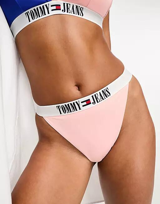 Tommy Jeans archive high rise bikini bottom in pink Cover