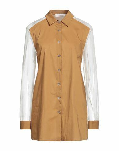 Liviana Conti Woman Shirt Camel Cotton, Polyamide, Elastane Cover