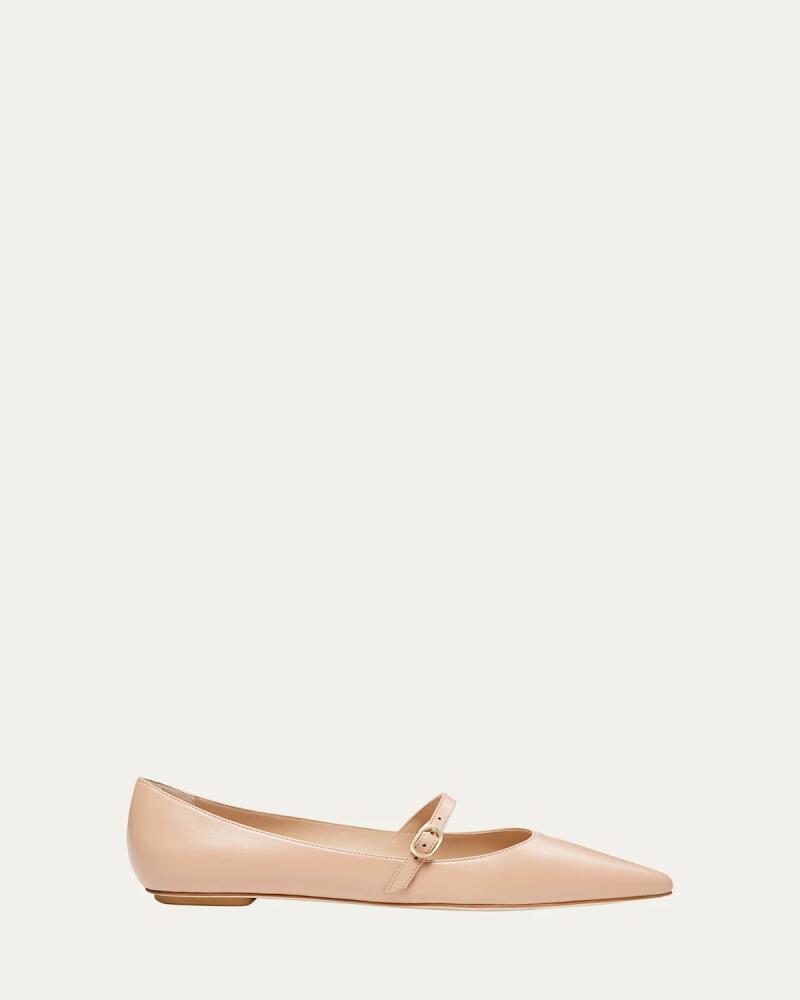 Stuart Weitzman Emilia Leather Mary Jane Ballerina Flats Cover