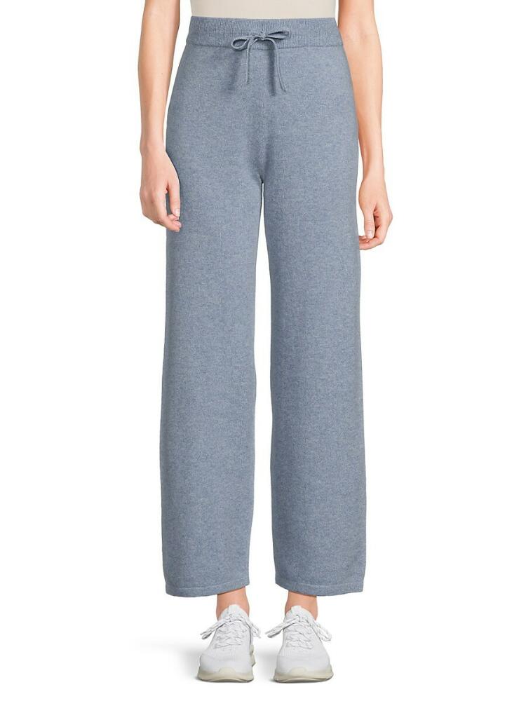 Saks Fifth Avenue Women's 100% Cashmere Wide Leg Pants - Denim Heat Cover