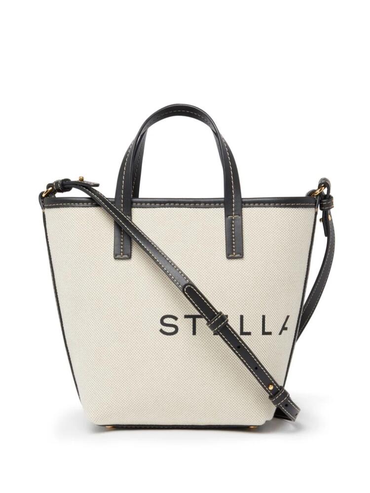 Stella McCartney logo-print cotton tote bag - Neutrals Cover