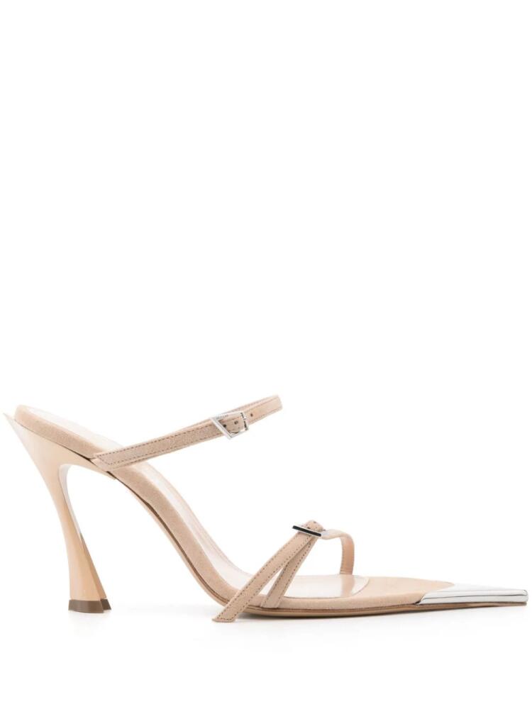 Mugler 95mm suede sandals - Neutrals Cover