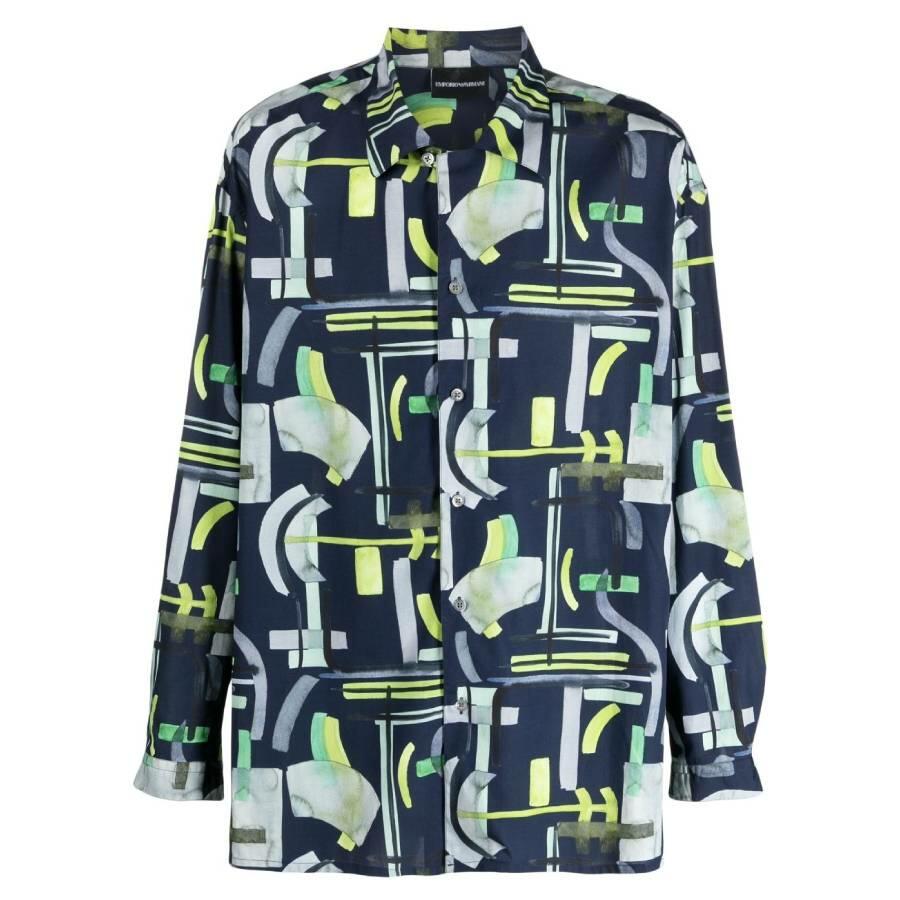 Emporio Armani All-Over Pattern Long Sleeved Shirt Cover