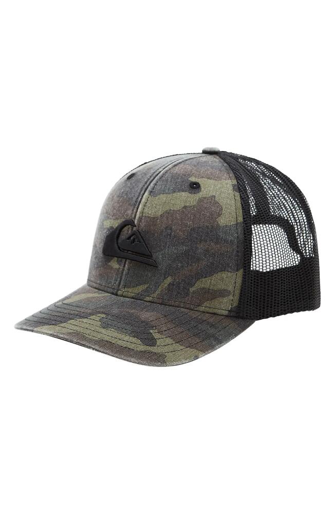 Quiksilver Grounder Embroidered Logo Baseball Cap in Camo Cover