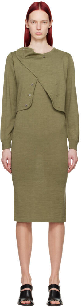 LEMAIRE Green Layered Midi Dress Cover