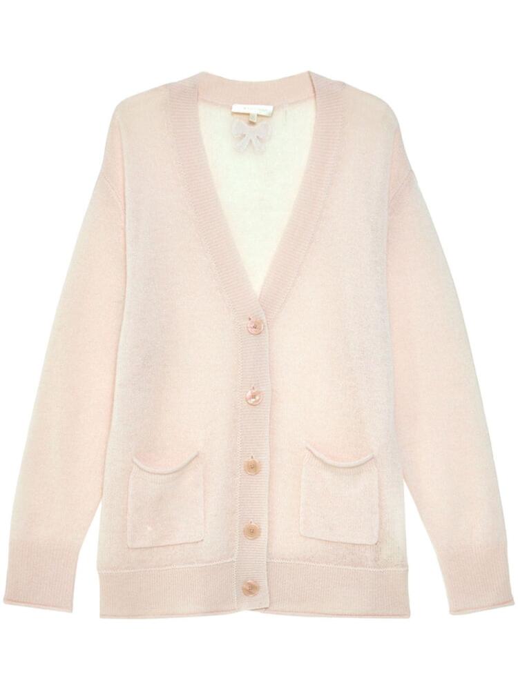 LoveShackFancy logo-embroidered cardigan - Pink Cover