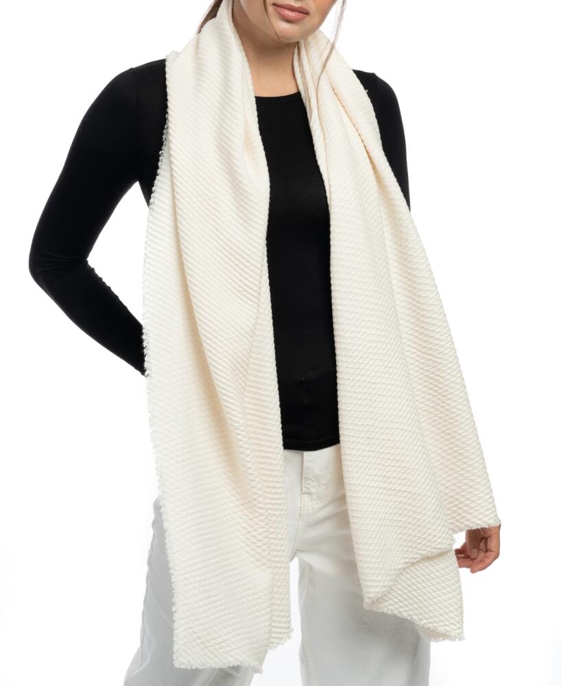 Vince Camuto Diamond Pleated Super Soft Scarf - Ivory Cover