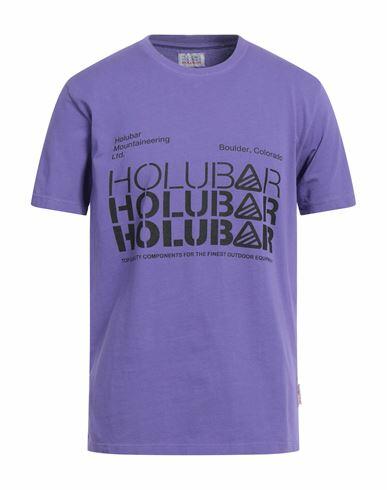 Holubar Man T-shirt Purple Cotton Cover