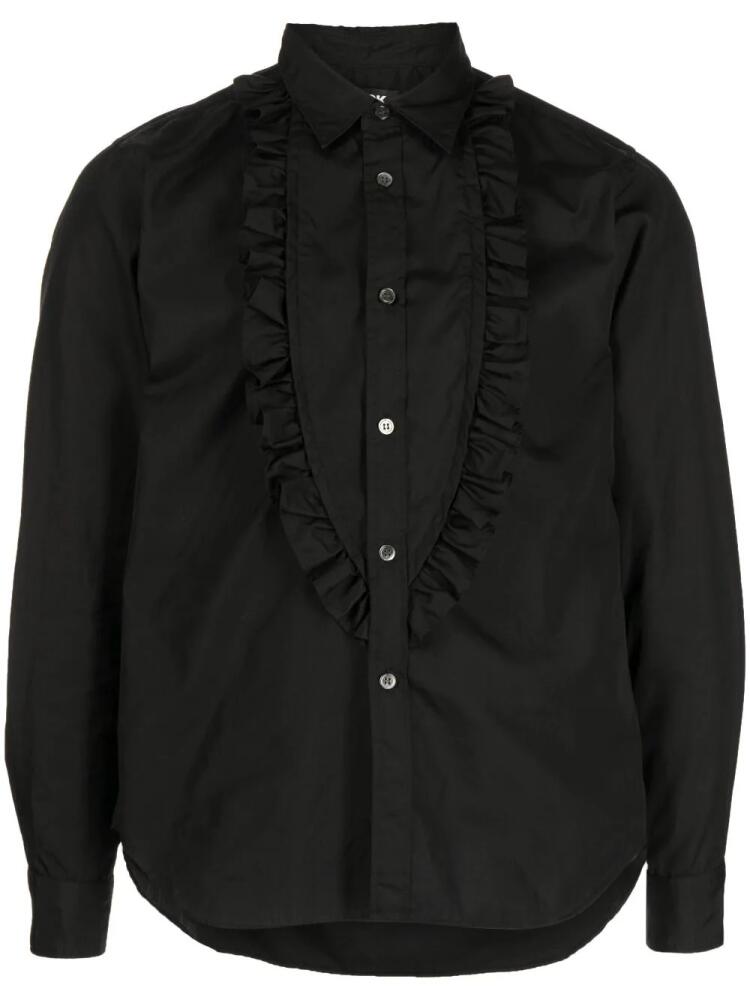 Black Comme Des Garçons ruffled long-sleeve shirt Cover