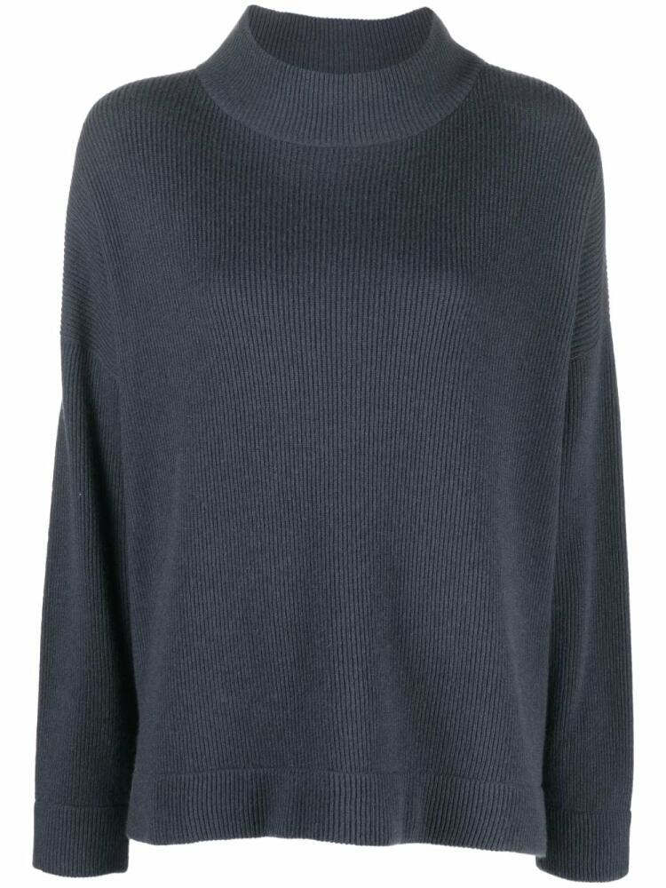 Brunello Cucinelli ribbed turtleneck jumper - Blue Cover