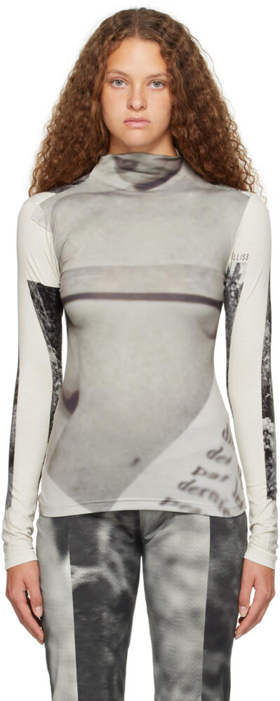 ELLISS Gray Sculpted Long Sleeve T-Shirt Cover