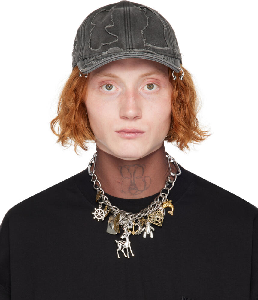 VETEMENTS Black Fully Distressed Piercing Cap Cover