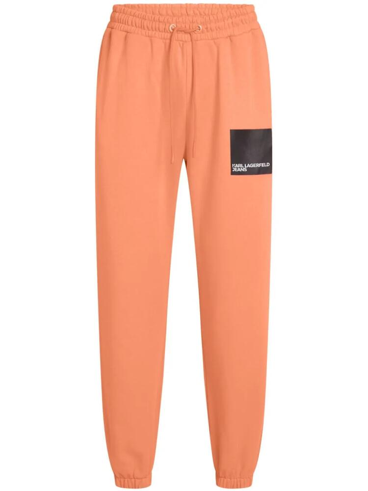 Karl Lagerfeld Jeans logo-print organic cotton track pants - Orange Cover