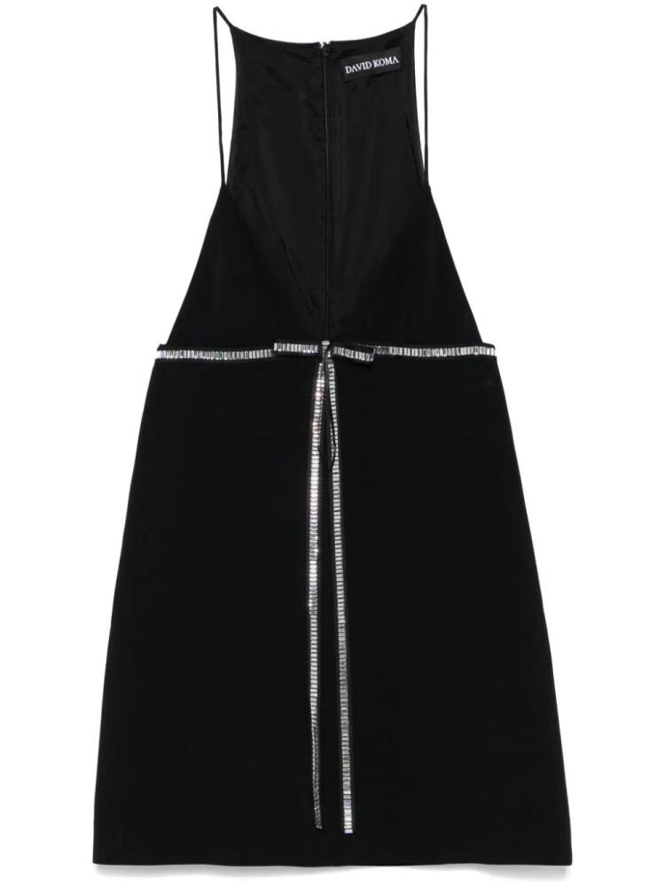 David Koma crystal-bow mini dress - Black Cover