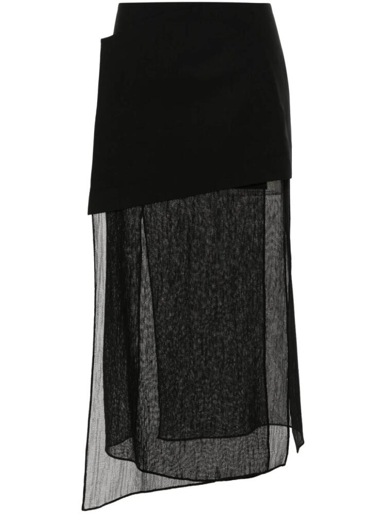 Gauchère panelled wool skirt - Black Cover