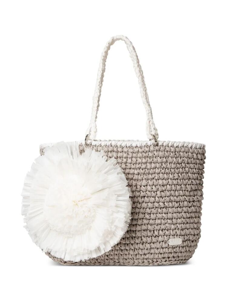 0711 Malibu raffia tote bag - Grey Cover