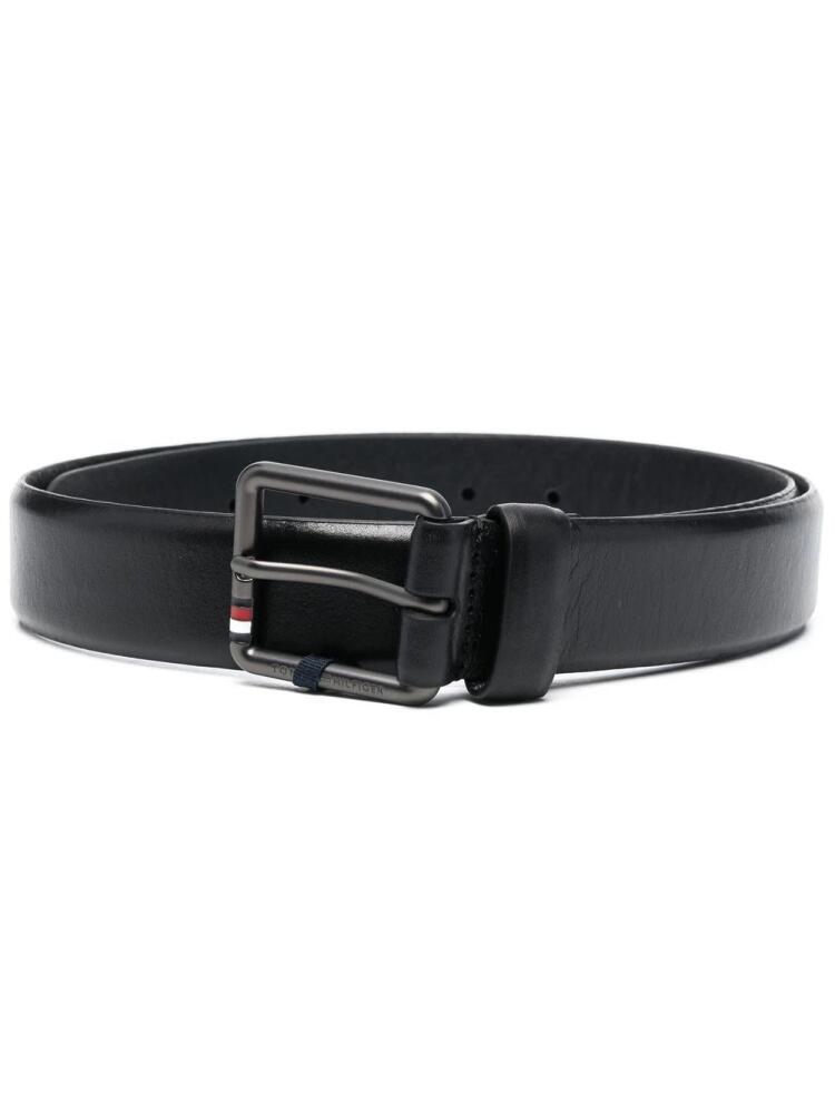 Tommy Hilfiger logo-plaque leather belt - Black Cover