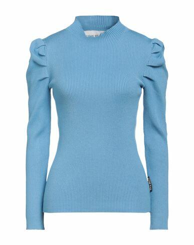 Silvian Heach Woman Turtleneck Sky blue Viscose, Polyester, Nylon Cover