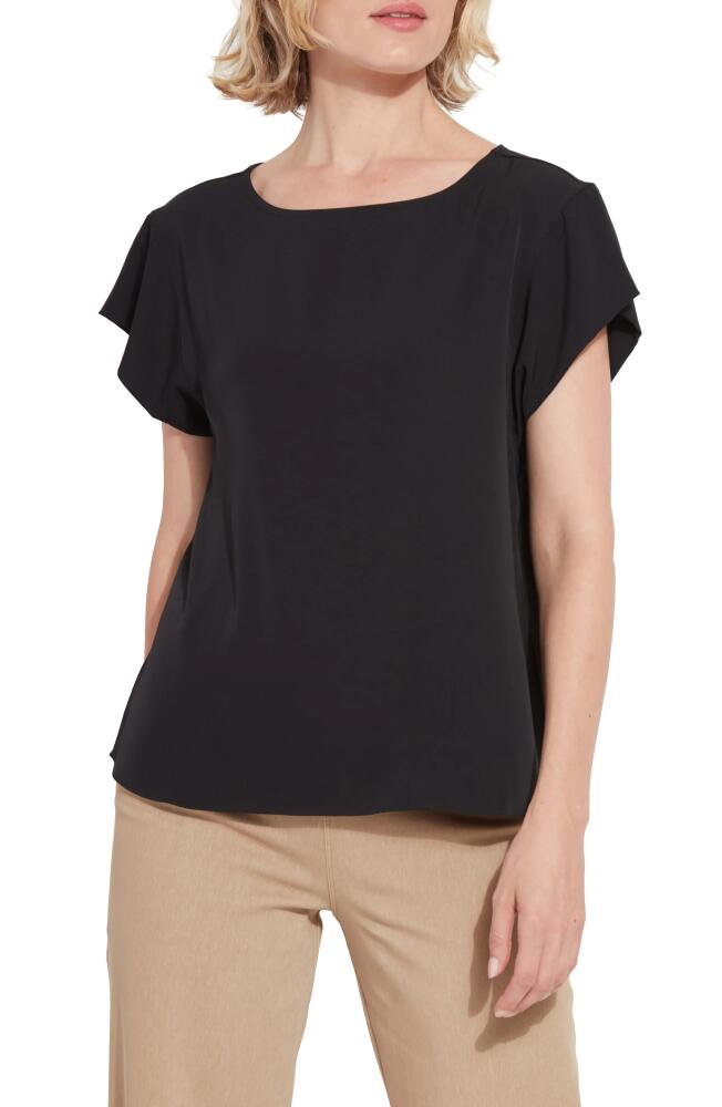 Lyssé Melodie Boat Neck Woven Top in Black Cover