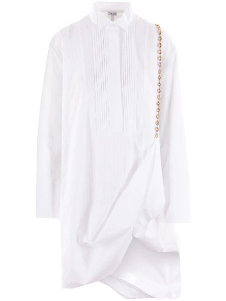 LOEWE chain-detail cotton shirtdress - White Cover