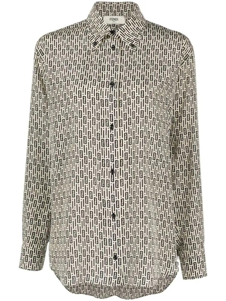 FENDI FF-print silk shirt - Black Cover