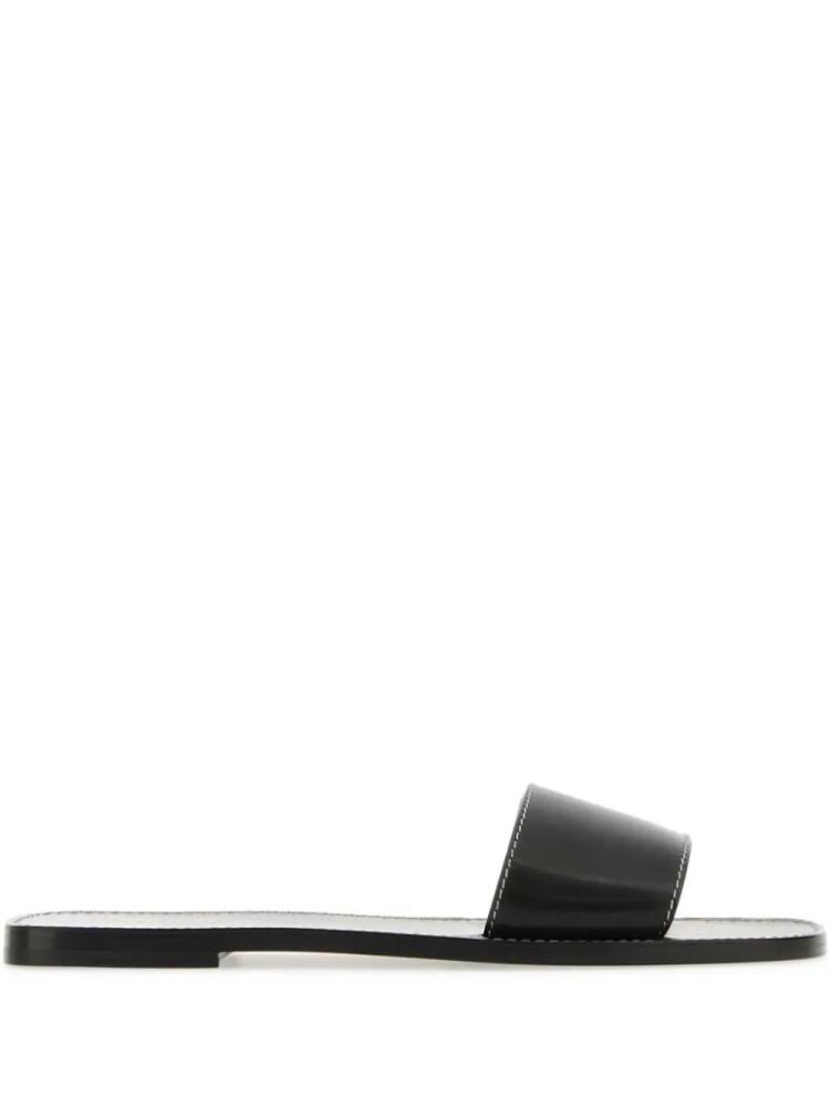 The Row Milla leather slides - Black Cover