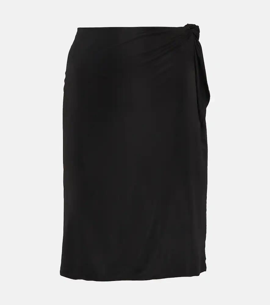 Saint Laurent Tie-detail jersey pencil skirt Cover