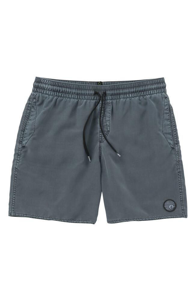 Volcom Center Trunk Swim Trunks in Dark Slate Cover