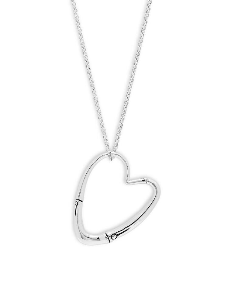 John Hardy Women's Silver Bamboo Heart Pendant Necklace Cover