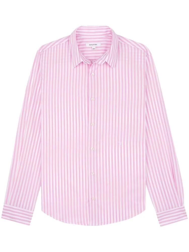 Sporty & Rich logo-embroidered striped shirt - Pink Cover