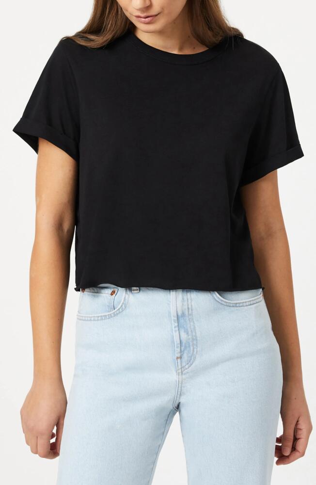 Mavi Jeans Raw Hem Crop T-Shirt in Black Cover