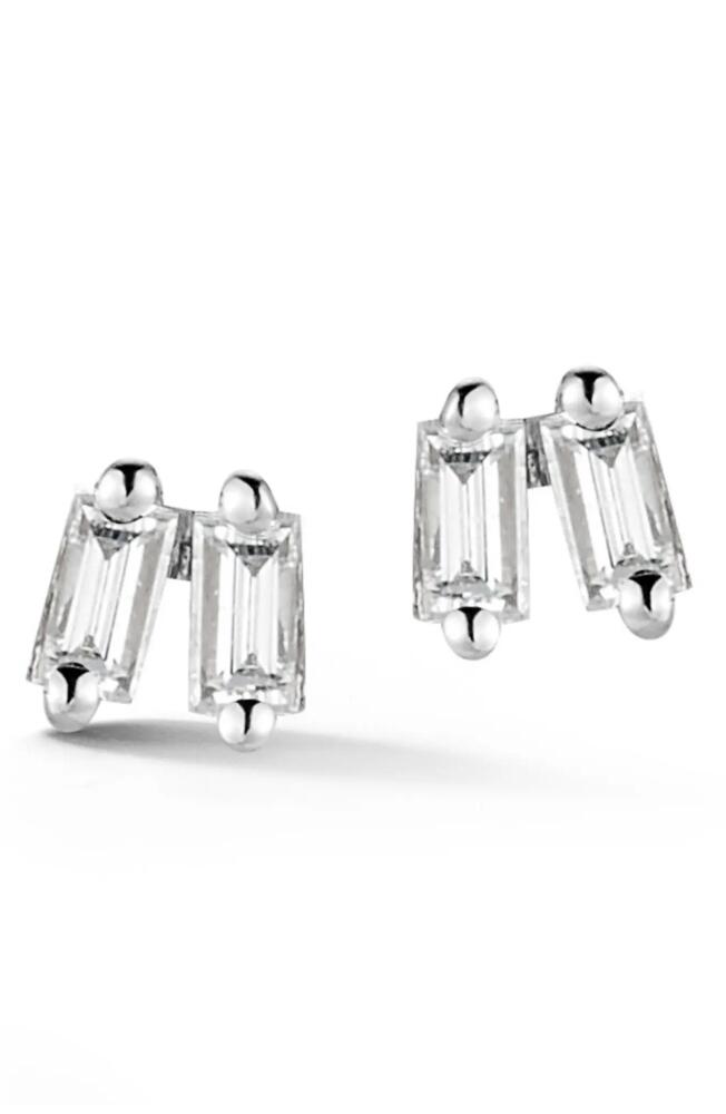 Dana Rebecca Designs Dana Rebecca Sadie Double Baguette Diamond Stud Earrings in White Gold Cover