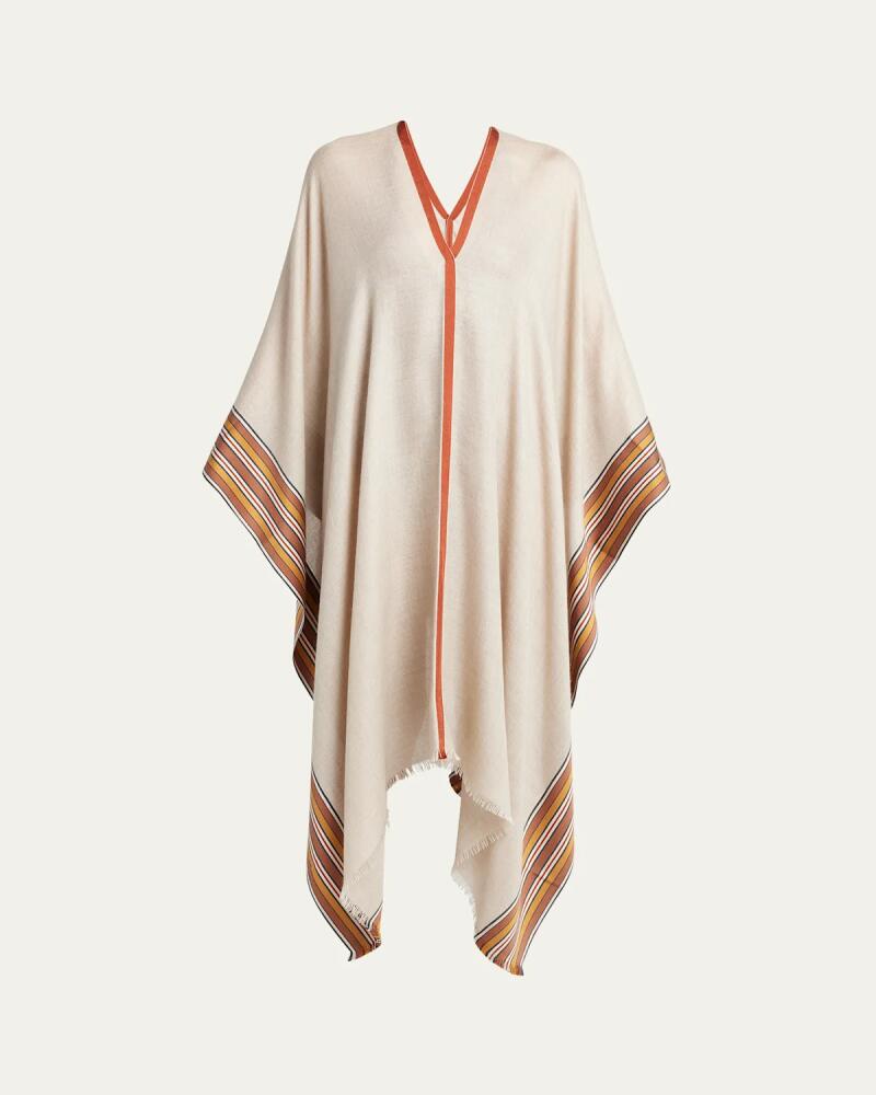 Loro Piana The Suitcase Stripe Silk Poncho Cover