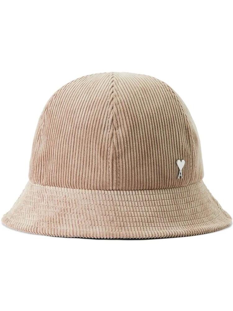 AMI Paris Ami de Coeur corduroy bucket hat - Neutrals Cover