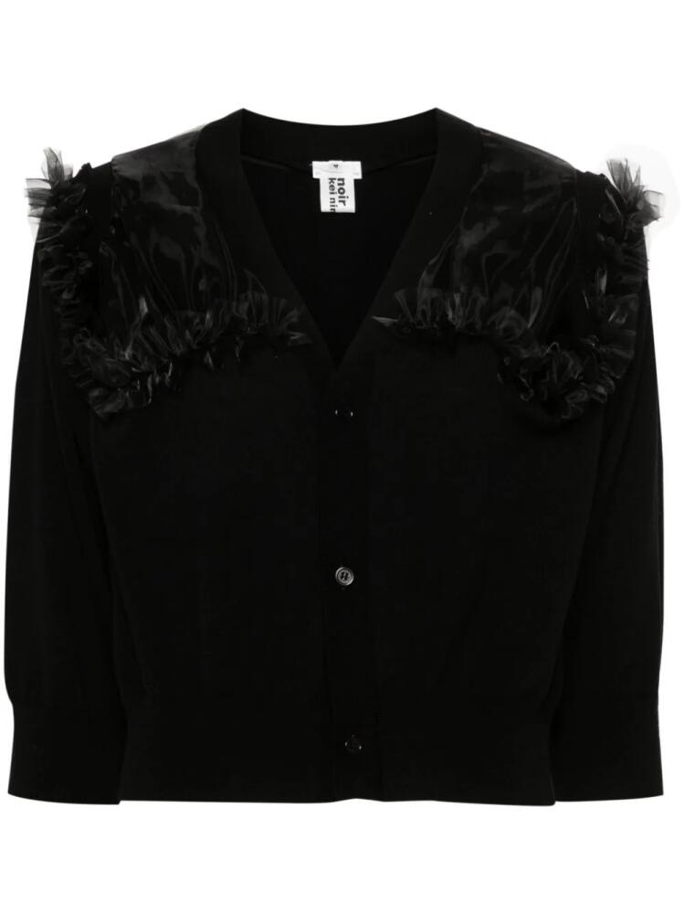 Black Comme Des Garçons organza-detail knitted cardigan Cover