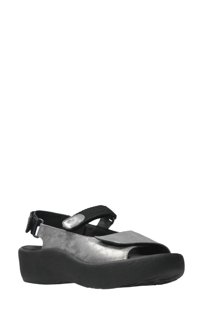 Wolky Jewel Slingback Platform Sandal in Grey Nubuck Cover