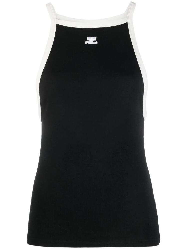 Courrèges straight-hem tank top - Black Cover