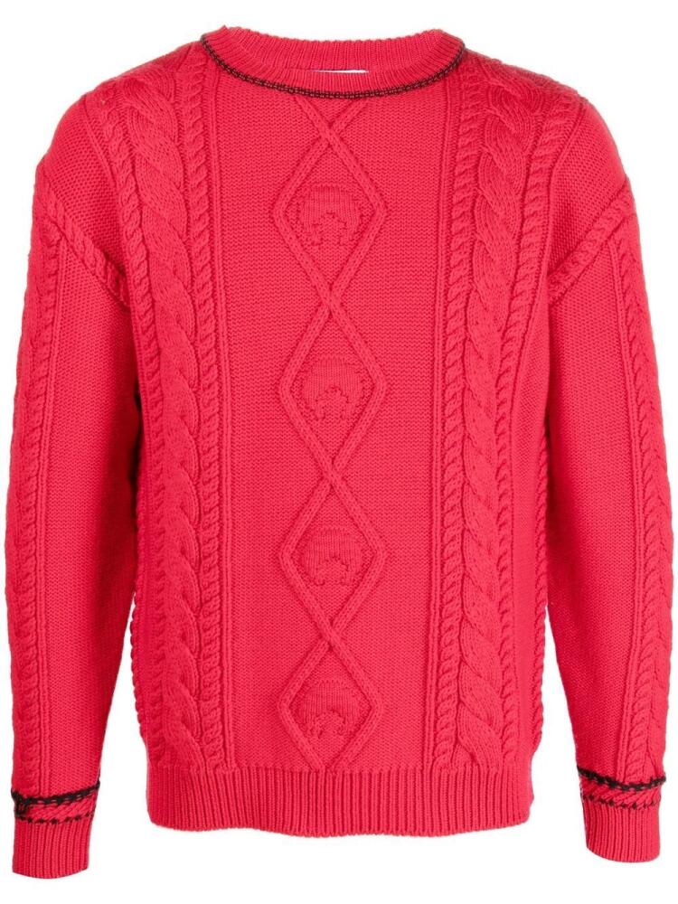 Marine Serre cable-knit wool jumper - Red Cover