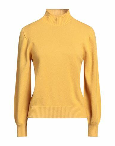 Kangra Woman Turtleneck Ocher Merino Wool, Cashmere Cover