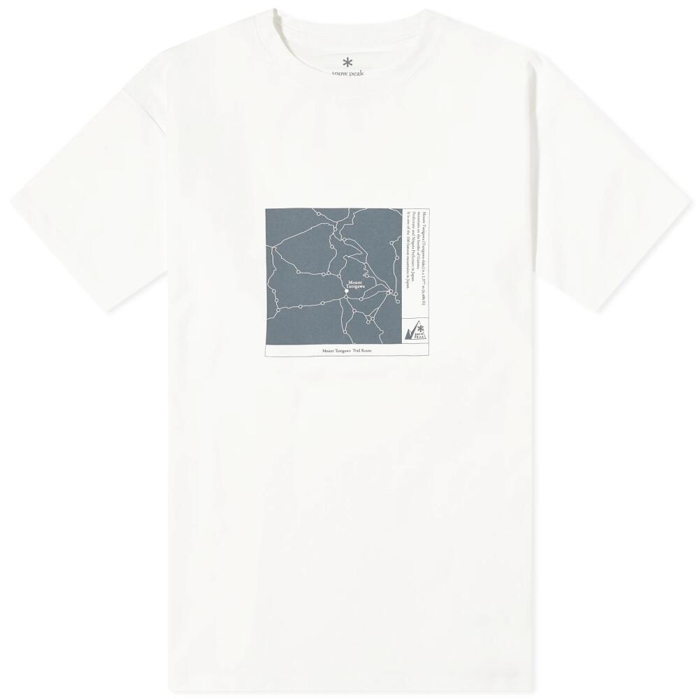 Snow Peak Men's x Mountain of Moods Mt.Tanigawa Trail Route T-Shir in Off White Cover