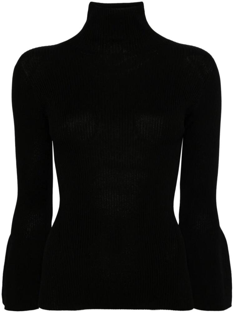 CFCL bell-sleeve ribbed top - Black Cover