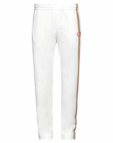 Casablanca Man Pants White Polyester, Cotton Cover