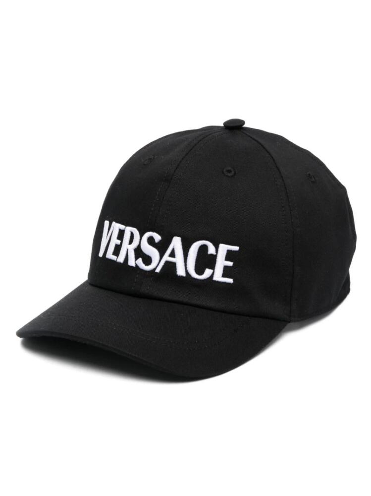 Versace logo-embroidered cotton baseball cap - Black Cover