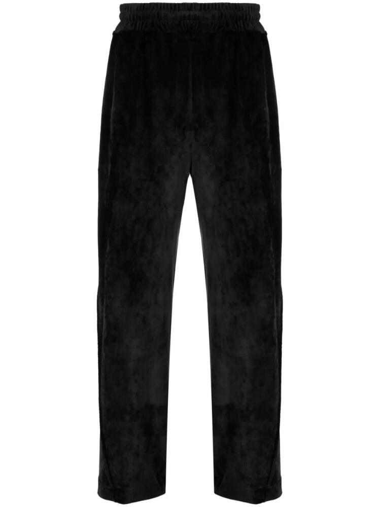 GCDS logo-embroidered velvet trousers - Black Cover