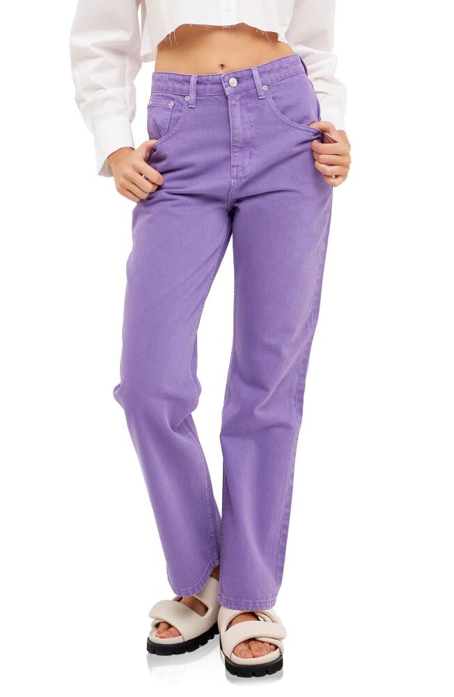 Grey Lab Color Wash Wide Leg Jeans in Purple Cover