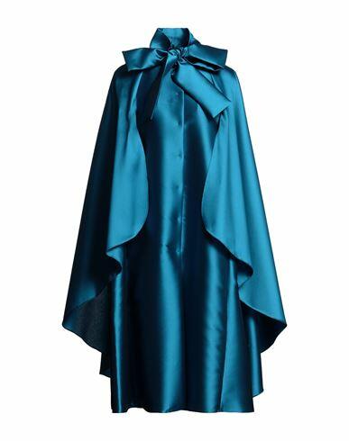 Alberta Ferretti Woman Overcoat & Trench Coat Azure Polyester, Silk Cover