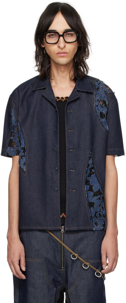 Andersson Bell Blue Patchwork Denim Shirt Cover