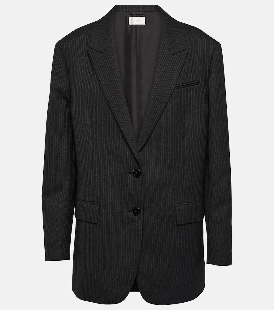 The Row Pinstripe single-breasted virgin wool blazer Cover